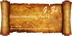 Gyurcsánszky Zsolt névjegykártya